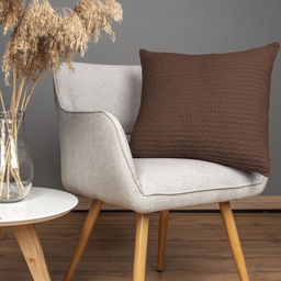 4438 Чехол для подушки 40*40 рис 18-1314 цв шоколад