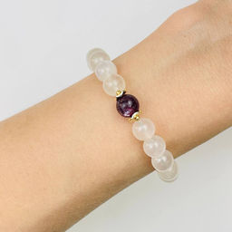 Браслет из Лунного камня и Лепидолита 18 см