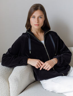 Худи из бархатистого велюра - Vilatte фото 5