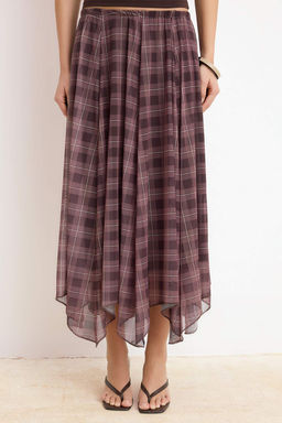 Cok Renkli Ekose Skater Y?rtmacl? Normal Bel Tul Orme Etek TWOSS26ET00151 - Trendyolmilla фото 3