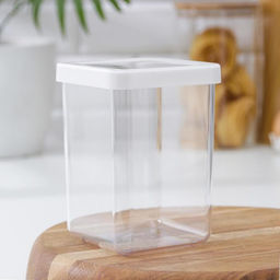 Ёмкость для хранения сыпучих продуктов IDEA «Степ», 1 л, 10×14 см, пластик, крышка белая