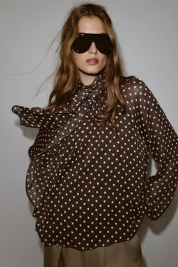 POLKA DOT BLOUSE WITH BOW