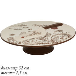 Тортовница 32 см с лопаткой ПТИЧИЙ ДВОРИК в под.уп.(х4) арт.110397 - Lenardi фото 2