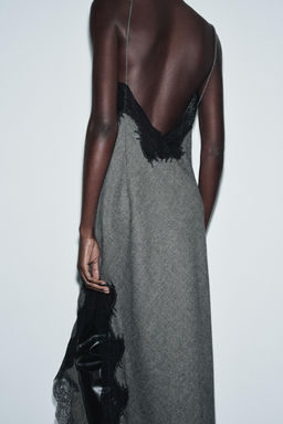 ZW COLLECTION LIMITED EDITION LACE WOOL DRESS - Zara фото 3