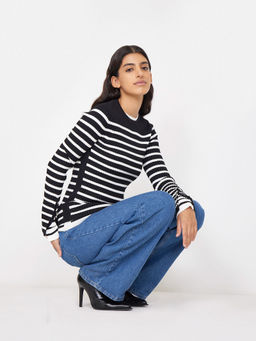 Джемпер в полоску B2864/noix - Emka фото 3