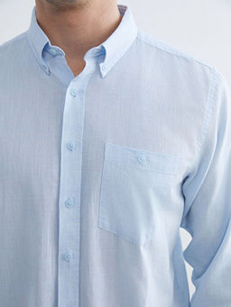 Regular Fit Keten Kar???ml? Erkek G?mlek