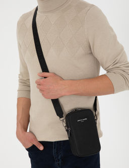 Erkek Siyah Deri Omuz _antas_