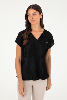 U. S. Polo Assn / Женская черная футболка - U.s. polo assn фото 3