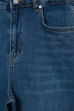 Mavi Az Esnek Y_ksek Bel Bilek Boy Culotte Jeans TWOAW27JE00103 - Trendyolmilla фото 2