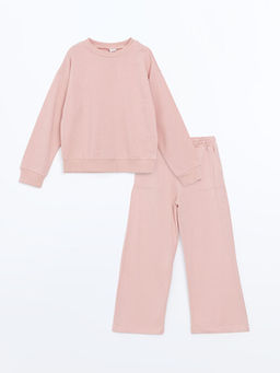 Bisiklet Yaka K?z ?ocuk Sweatshirt ve E?ofman Alt?