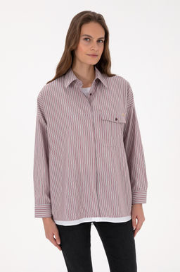 Kad_n Bordo _izgili Uzun Kollu G_mlek