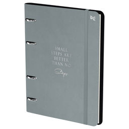 Тетрадь 120л. на кольцах "Моно. Серый", сменный блок (N4r120 59501, "BG") обложка иск. кожа