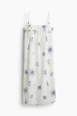 Vestido playero con tirantes de lazo