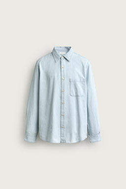 CAMISA DENIM LIGERO RAYAS / Azul claro - Zara фото 8