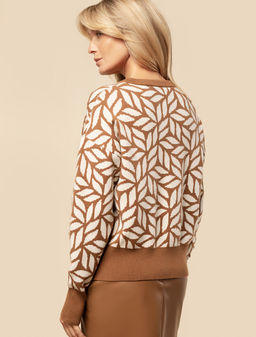 VILATTE / Джемпер двуслойной жаккардовой вязки с кашемиром  фото 3