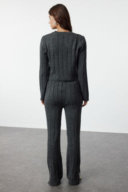 Antrasit Crop Yumusak Dokulu Triko Alt-Ust Tak?m TWOAW25AU00038 - Trendyolmilla фото 5