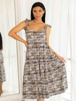 Сарафан женский, цвет синий желтый