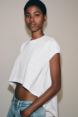 CAMISETA ASIM?TRICA ALGOD?N / Blanco - Zara фото 2