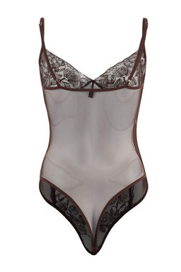 Kahverengi Tul/Dantel Fitted Kaps?z Fantezi Body THMSS26BD00014 - Trendyolmilla фото 2