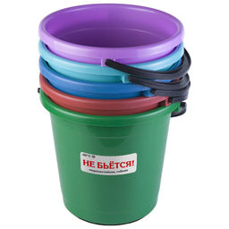 Ведро 10л с мерной шкалой цветное хозяйственное Ханпласт