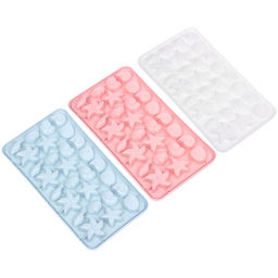 Цена за 2 шт. Форма для льда пластиковая "Морской мир" 15*28см, цвета микс