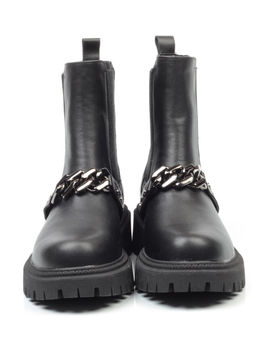 01-5272-1 BLACK Ботинки демисезонные женские (искусственная кожа, байка)