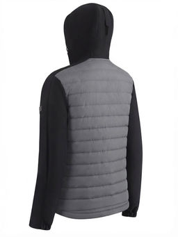 Куртка мужская гибридная стёганая с капюшоном с графеновой подкладкой серого цвета 9627_1Sr