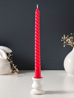 Свеча витая 25 см (набор 3 шт) 57 гр, 5 ч, цв. красный