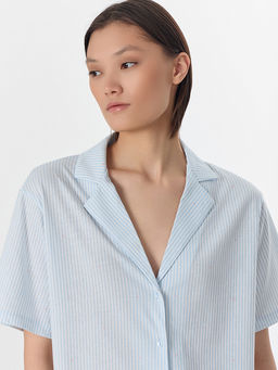 Комплект женский домашний голубой в полоску - Mark formelle фото 4