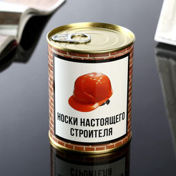Носки мужские в банке «Настоящий строитель», подарочные, чёрные, 43-45 р-р
