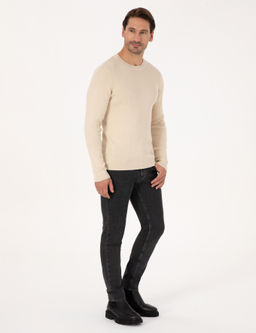 Bej Slim Fit Kazak - Cacharel фото 4