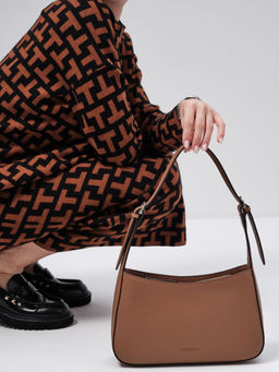 Сумка кожаная на плечо Deboro 31046 светлый орех