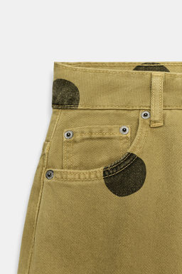 JEANS ZW COLLECTION BARREL TIRO MEDIO LUNARES / Khaki - Zara фото 9