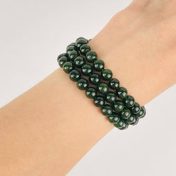 Бусины для украшений из Нефрита (65 бусин) 39 см