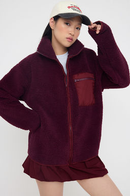 Winter Essentials Murdum Polar Fermuarl? Dik Yaka Cep Detayl? Orme Sweatshirt TWOAW24SW00071