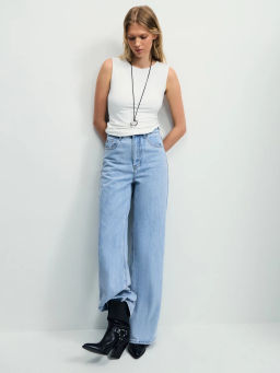 Джинсы wide leg с высокой посадкой / Zarina  фото 6