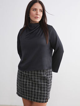 D?k?ml? Yaka Saten Bluz