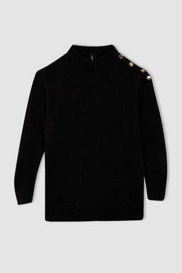 Свитер-туника с полуводолазкой свободного кроя - Defacto фото 6