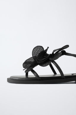 MAXI FLOWER RHINESTONE SANDALS - Zara фото 5