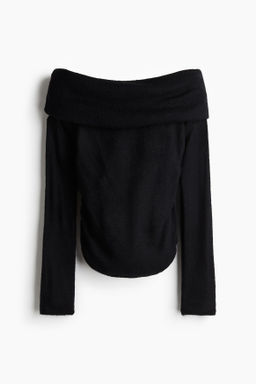 Jersey off-the-shoulder en punto transparente - H&m фото 6