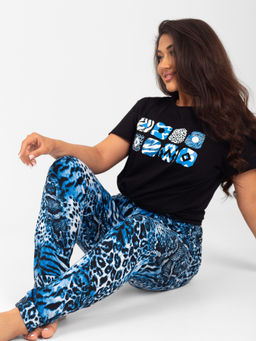 Пижама женская кулирка с брюками "МАМБА" СИНИЙ