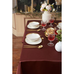 Скатерть Этель Cozy 150*250 +/-3см, цв.шоколад, пл. 192 г/м2, хл с ВГМО  фото 5