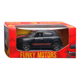 Чёрная с красными полосками инерционная машинка die-cast , 1:32