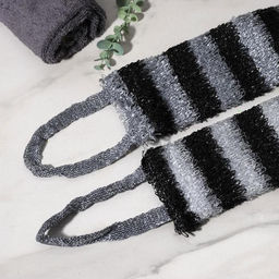 Мочалка для тела Доляна Мужская, 1245 см, цвет чёрно-белый  фото 9