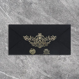 Цена за 5 шт. Конверт для денег С Юбилеем, на черном крафте, тиснение, 16,5 х 8 см - Дарите счастье фото 2