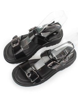 08-PEAG64-2 BLACK Босоножки женские (натуральная кожа)