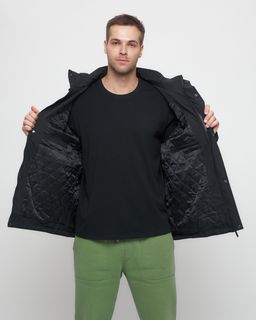 Куртка спортивная мужская большого размера черного цвета 88676Ch - Wonderrman фото 11