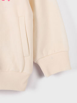 Kap??onlu K?z ?ocuk Fermuarl? Sweatshirt