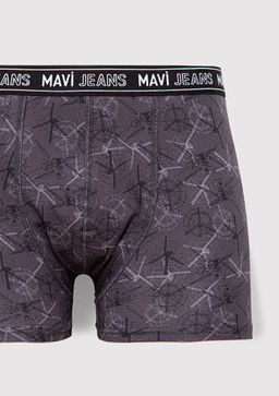 Bask?l? Gri Boxer - Mavi фото 2