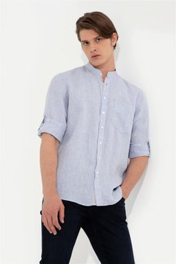 Мужская голубая рубашка с длинным рукавом - U.s. polo assn фото 3